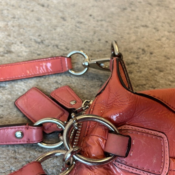 Coach “Kristen” pink patent Leather Shoulder Bag very good condition scuffs - Picture 7 of 16